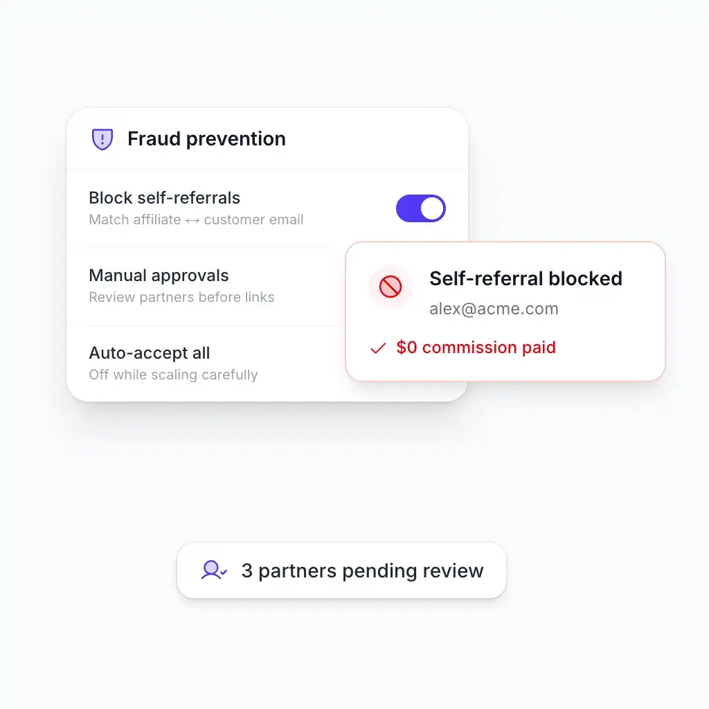 Merchant settings showing fraud prevention toggles