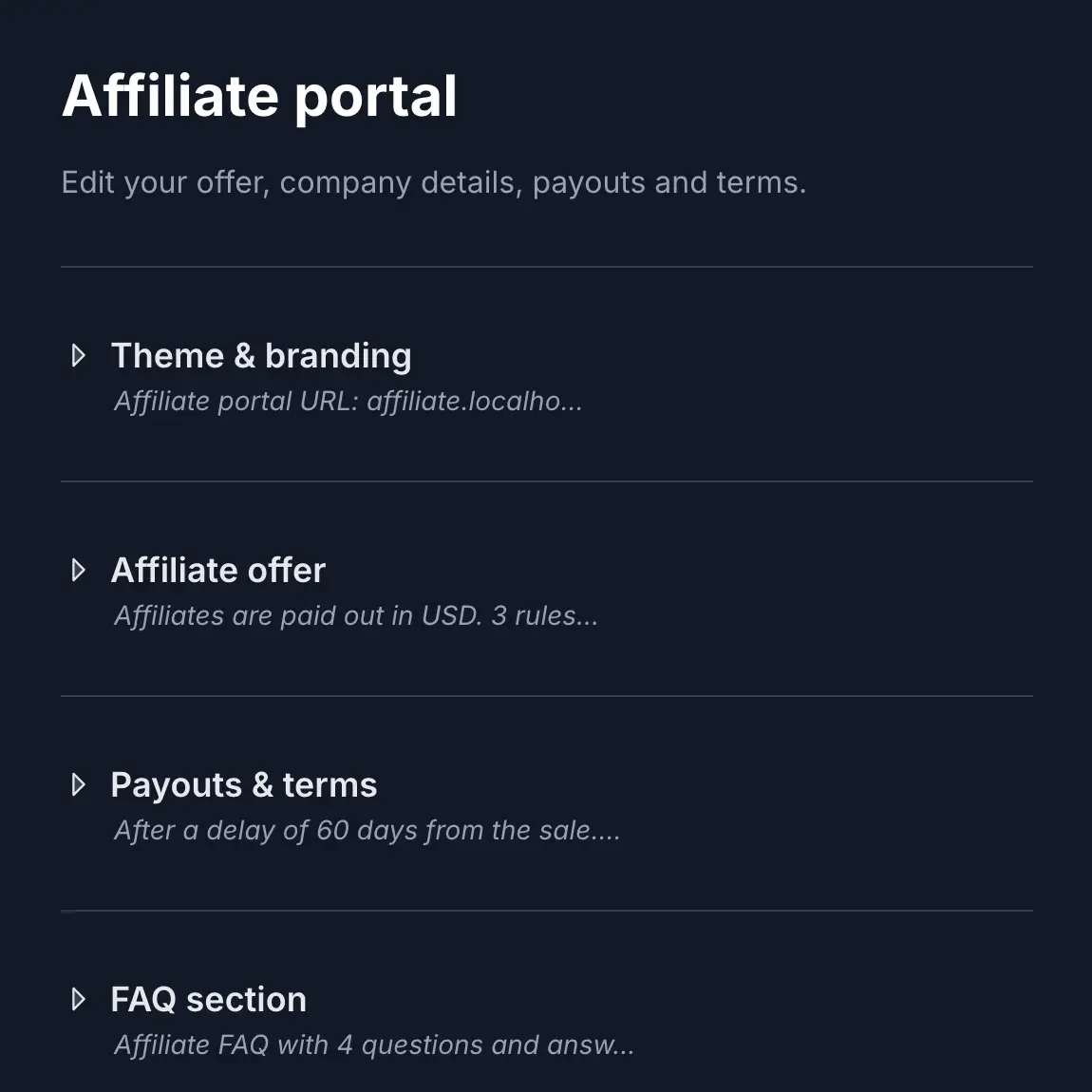 Partnersify portal settings preview